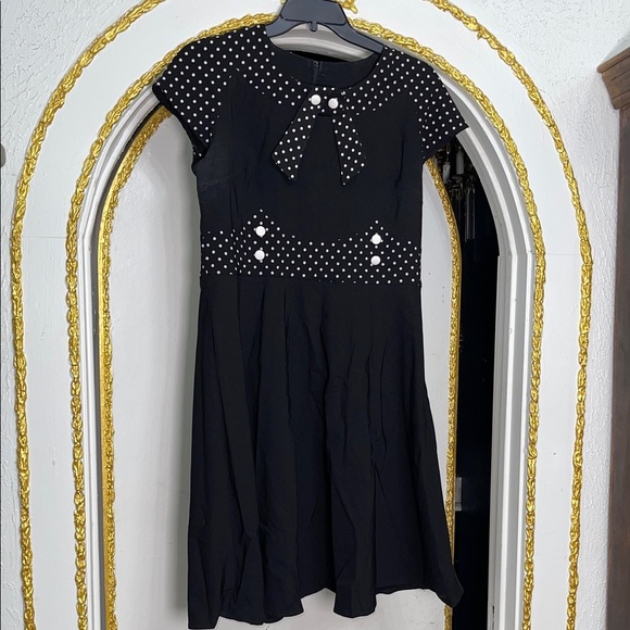 Hell Bunny Vixen Black Polka Dot Vintage Pinup Dress 2XL Rockabilly Retro - Picture 1 of 7